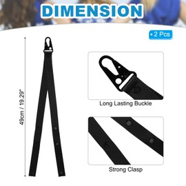 PATIKIL Pom Pom Holder for Backpack Cheer,2 Pcs Adjustable Cheer Bow Holder Pom Poms Strap Lanyard Storage for Cheerleading Accessories Teen Sports, Black