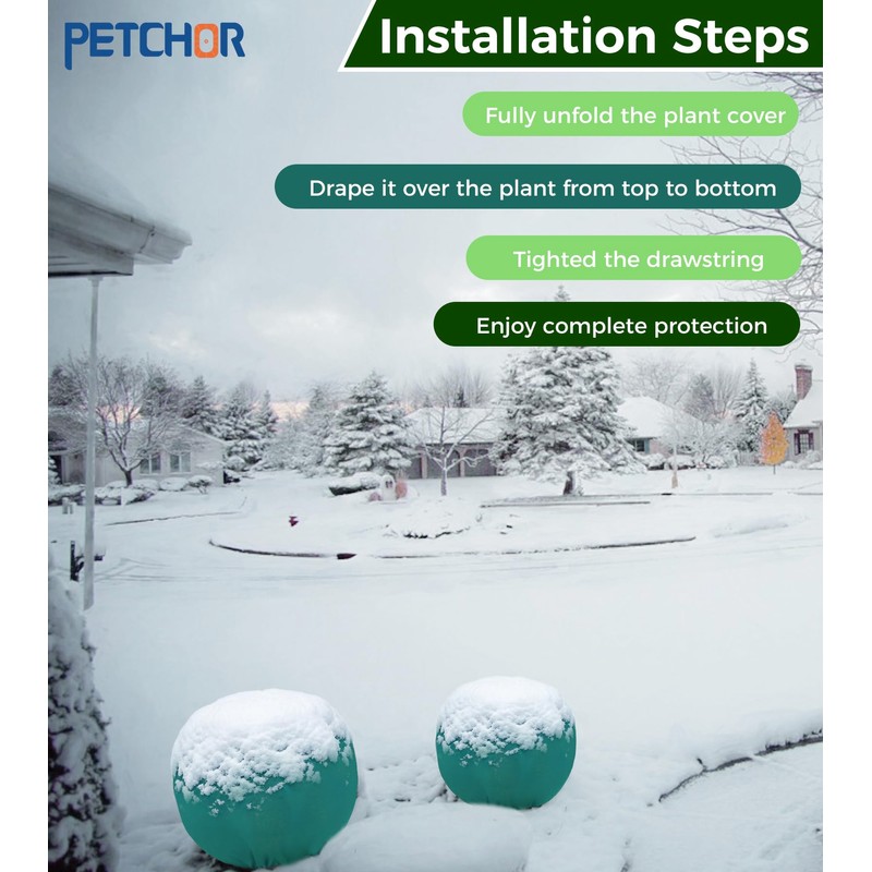 PETCHOR 4PCS Winter Plant Covers Freeze Protection for Outdoor Plant
