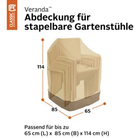 Classic Accessories Veranda Water-Resistant 25.5 Inch Stackable Patio Chair Cover