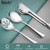 Teivio Stainless Steel Metal Serving Utensils - Large Set of