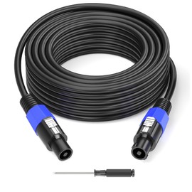 Jumwa 2 m Speakon to Speakon Speaker Cable M-M for Audio Amplifier 12 Guage Cord Wire Cable with Twist Lock DJ/PA Connector for Heavy Duty Audio