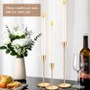 FillTouch 30 Pcs Gold Candlestick Holders with Flameless Taper Candles