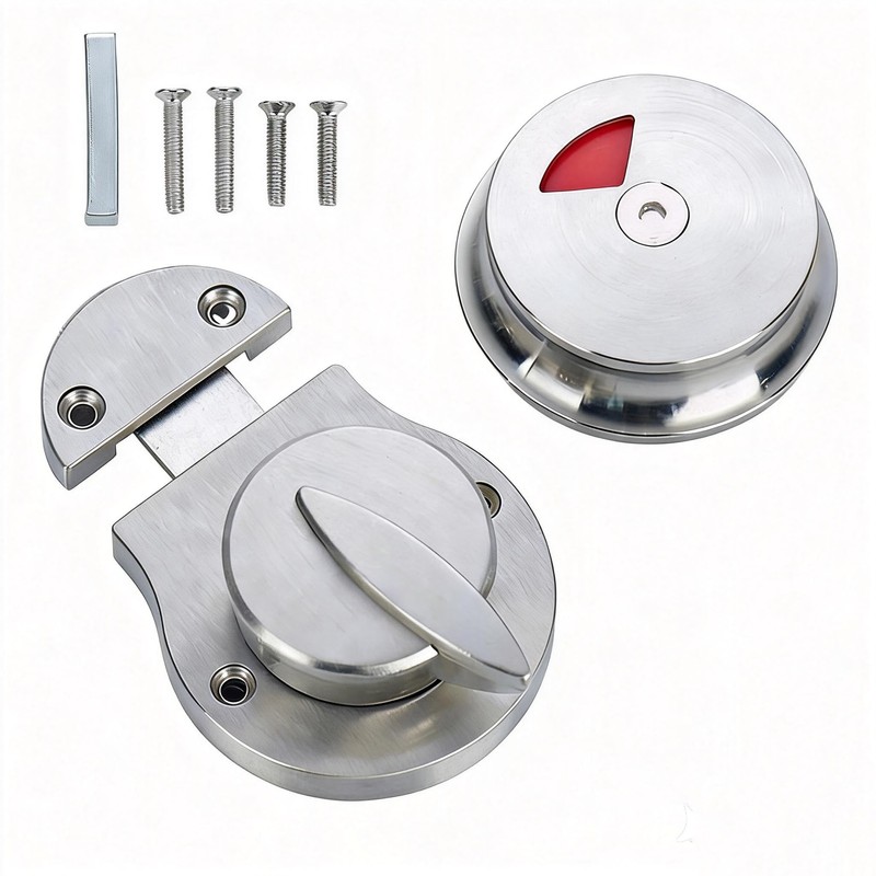PINGPINGXIE Stainless Steel Occupied/Vacant Bathroom Lock，Keyless Latch Indicator Lock -