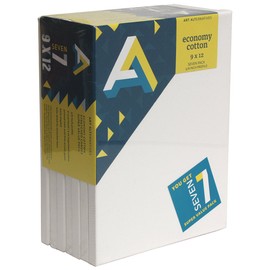 Art Alternatives stretched  White Canvas Super Value Pack-9 x 12 inches-Pack of 7
