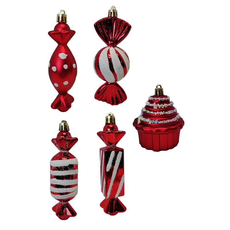 Christmas Tree Decorations Red and White Candy Cane Design 20