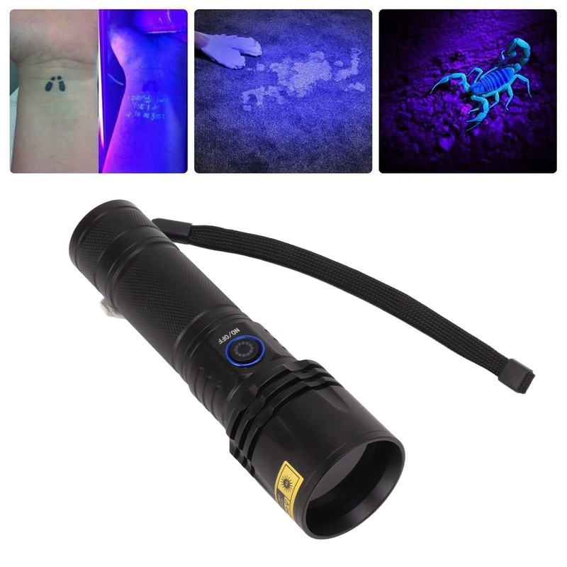 365nm UV Flashlight Professional High Brightness Ultraviolet Black Light Flashlight