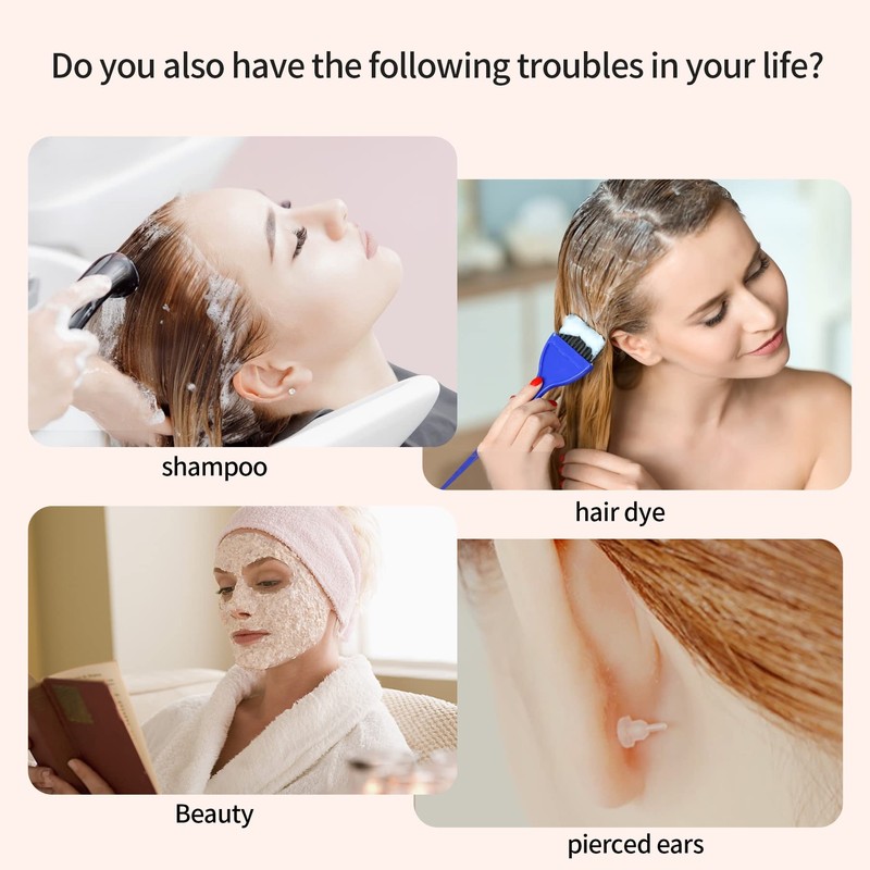 WOSHOP 200 Pack Shower, Bathing,Ear Covers Clear Disposable Ear Protectors