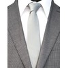 ZENXUS Solid Skinny Ties for Men, 2.5 inch Slim Silver