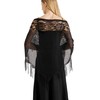 vimate Black Triangle Shawl Headscarf -Ladies Lace Floral Thin Fringe