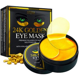 Under Eye Mask for Dark Circles and Puffiness, Eye Bags, Wrinkles, 24k Gold Under Skincare Eye Treatment Patches for Puffy Eyes with Collagen for Women and Men - Under Eye Gel Pads