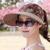 Ladies Large Brim Sun Hat Printing Visor Cap UPF 50+