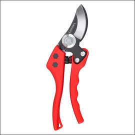Corona BP 4180 Non-Stick Steel Angled Bypass Hand Pruner-5/8 Inch Cut Capacity Stem and Branch Garden Shears, Red