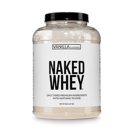 NAKED Vanilla Whey Protein Powder - All Natural Grass Fed Whey Protein Powder, Vanilla Flavor, Organic Coconut Sugar, 5Lb Bulk, GMO-Free, Soy Free, Gl