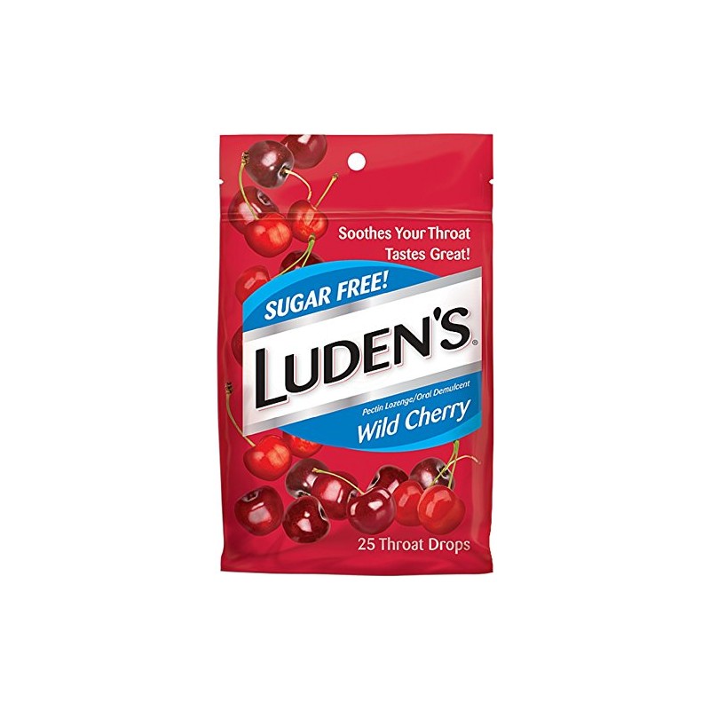 Luden's Cough Drop Sugar Free Wild Cherry 25 Count