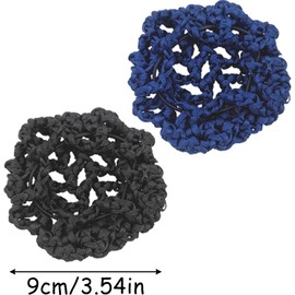 12Pcs Hair Net, Ballet Hair Bun Cover Bun Nets Elastic Hair Net Black & Blue Hair Bun Cover Hair Accessories for Women Girls