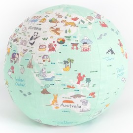 Terrette [Snuggly Huggable Globe] S Size Standard (Blue Type) Japanese Globe Cushion Made in Japan