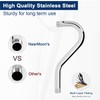 NearMoon J Shaped Shower Extension Arm, Stainless Steel Shower Head