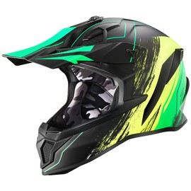 ILM Lightweight Fiberglass Motocross Dirtbike Helmet for Adult ATV Offroad Motorcycle Casco for Men Women DOT Model-610 (Yellow Green,L)