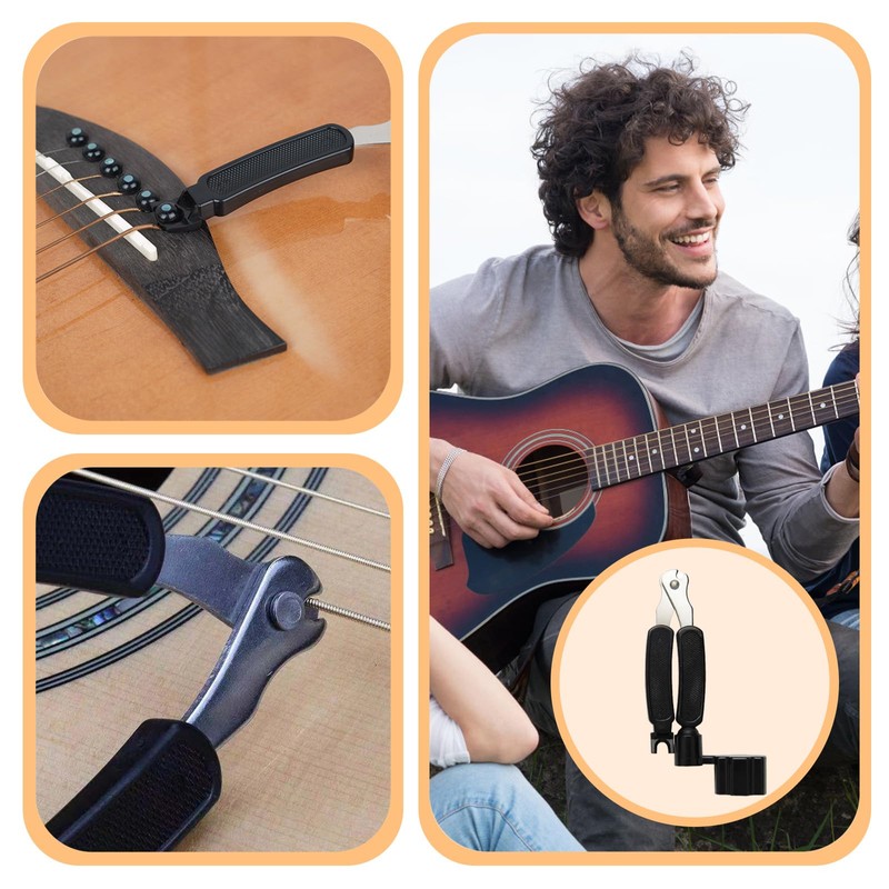 Guitar Maintenance Kit with 6 Pcs Guitar Strings - 3-in-1Multifunctional