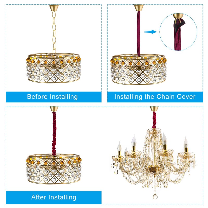 PATIKIL 1.97" x 6Ft Chandelier Chain Cord Cover, 1 Pcs