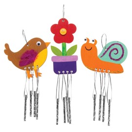 Baker Ross AW419 Garden Themed Wooden Wind Chimes, Sun Catchers For Kids to Decorate and Display (Pack of 4)