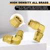 Siptenk 3PCS 3/8" Elbow DOT Brass Push to Connect Fittings,
