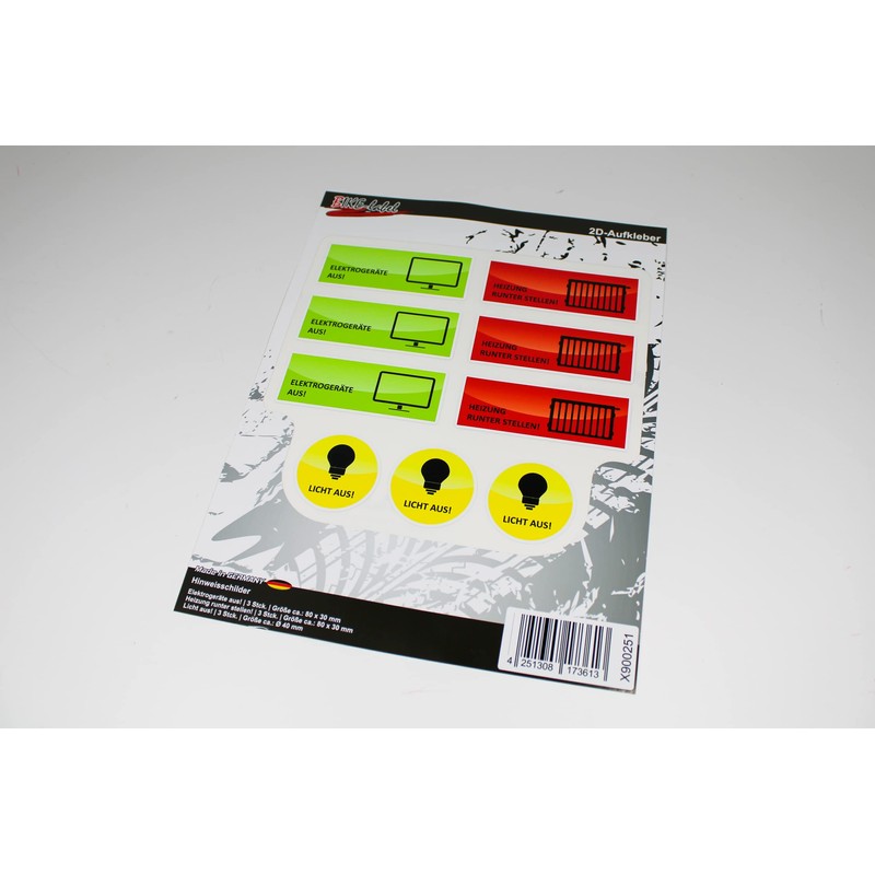 BIKE-label Energy Saving Sticker Sign for Light from Electrical Appliances