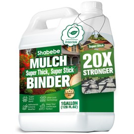 Shabebe Mulch Glue for Landscaping, 1 Gallon Concentrated Mulch Adhesive & Rock Binder, Covers Up to 2X More Area, Weather-Resistant Gravel Stabilizer for Garden Beds, Paths & Borders