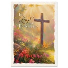 Easter Cross Faith Easter Cards - Set of 8, 5" x 7", Envelopes Included, Religious Easter Greeting Cards with Scripture