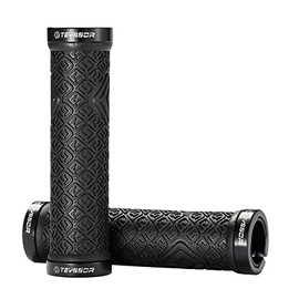 Teyssor Bicycle Grips, Handlebar Grips with Aluminium Lock Non-Slip Rubber Bicycle Handlebar Grips for MTB BMX E-Bike Road Bike Folding Bike