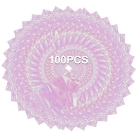 GULIN 100 Pieces Resealable Holographic Mylar Bags for Small Business - Smell Proof Foil Pouches with Clear Window, Jewelry, Candy, Lipgloss, and Sample Packaging (Transparent pink, 2.7X3.9 inch)