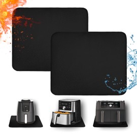 Heat Resistant Mats for Countertop - Fireproof 15x18 in Heat Resistant Mats for Air Fryer - Hot Pad Air Fryer Mat Compatible with Ninja,COSORI,Cuisinart for Coffee Maker, Toaster, Oven 2PCS - Black