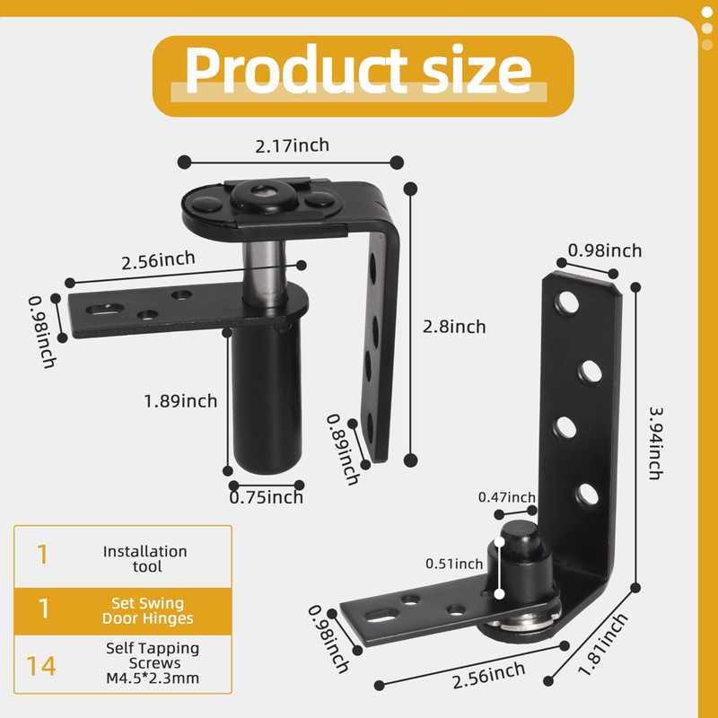 JAVOUKA 2 Pack Swing Door Hinge, Hardware Commercial Saloon Door