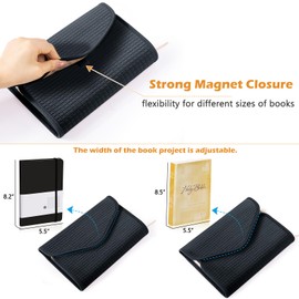 APLUFINE Adjustable Book Covers with Magnet Flap, Fabric Dust Jacket for Soft Cover Books, Hardcover Books, Paperback Book Protector for Book Lovers, Reusable Book Pouch, Book Sleeve