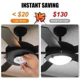 Teemyaa - Juego de 2 luces de repuesto para luz de techo LED de montaje empotrado, panel de repuesto de luz de ventilador de techo de 4.65 pulgadas, PCB de 15 W, 120 V, 5000 K, CRI90, motor de luz LED regulable para colgante, linterna..