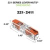 WAGO 221-2411 Wire Connectors, Lever Nuts Connector , Electrical Wire