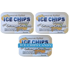 ICE CHIPS Xylitol Candy Tins 5.28 oz total (Orange Cream, 3 Pack) - Includes BAND as shown