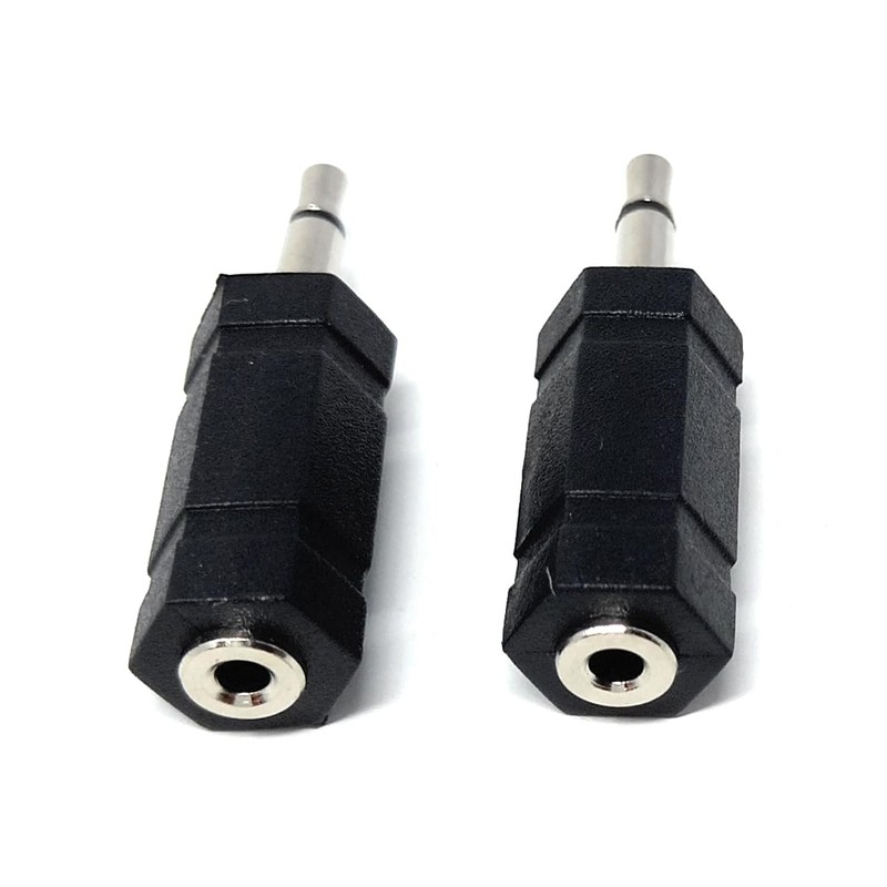 DRUT 2pcs 3.5mm Mono Jack Male to 2.5mm Mono Jack