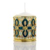 Golden Blue Decorated Candle Holder