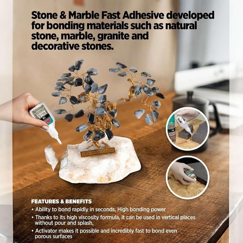 Akfix 710 Stone and Marble Fast Adhesive (1.76 oz.) with