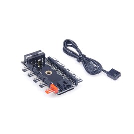 NOYITO 10-Channel PC Fan PWM HUB D-Type Port Power Supply Maximum Support 10-Channel PWM Fan Temperature Control Suitable for Motherboard 3Pin 4Pin Fan