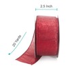 CT CRAFT LLC Red Metallic Wired Ribbon 2.5 inch x