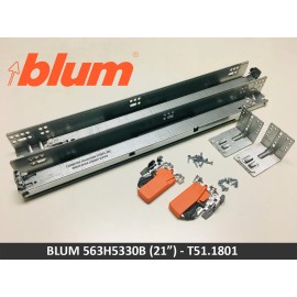 Yes Blum TANDEM plus BLUMOTION 563H Soft Close 21" Drawer Slide Kit - 563H5330B