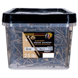Unbranded 9 x 3" Star Drive Tan XL1500 SaberDrive® Exterior Deck Screws - 1811 pcs. Box