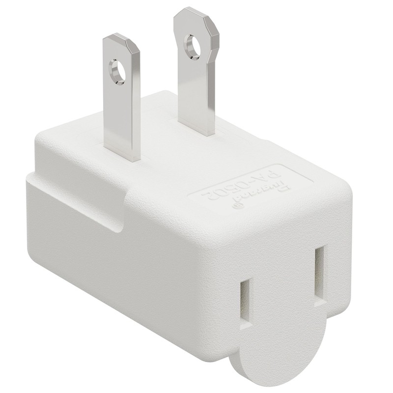Polarized 2-Prong L Type Adapter, Vertical Right Angled Down Angle