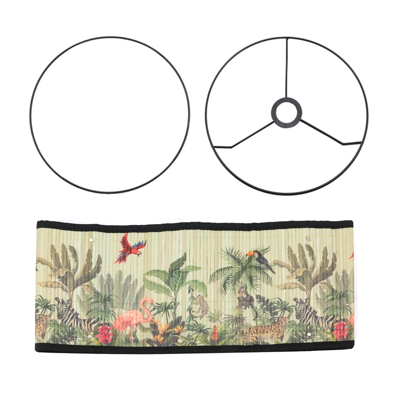 Mewutal Drum Lampshade Bird Pattern Chandelier Lamp Shade Removable Lamp