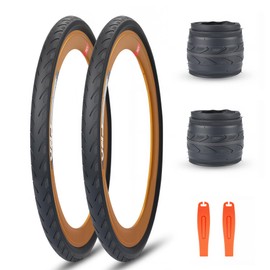 BALINGE 20 x 1 3/8 Bike tire 2 Pack 20 Kids Folding Replacement Tires Fits Most Kids Bikes,BMX Tires 20 inch,Black
