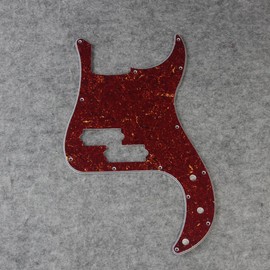 FLEOR 13 Hole P Bass Pickguard Guitar Scratch Plate Pick Guard for 4 String USA/Mexican Standard P Bass Style, 4Ply Red Tortoise Shell