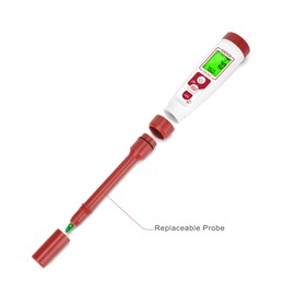 GIDIGI Soil pH Meter Replaceable Probe,Red pH Replacement Electrode with 4.0/7.0 pH Calibration Powder Kit for Soil pH Meter