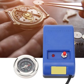 Watch Demagnetizer, Professional Electrical Demagnetizer Tools Compass Set Portable Watch Repair Tool Kit for Watch Repair Degausser, US Plug 110V‑220V, Blue